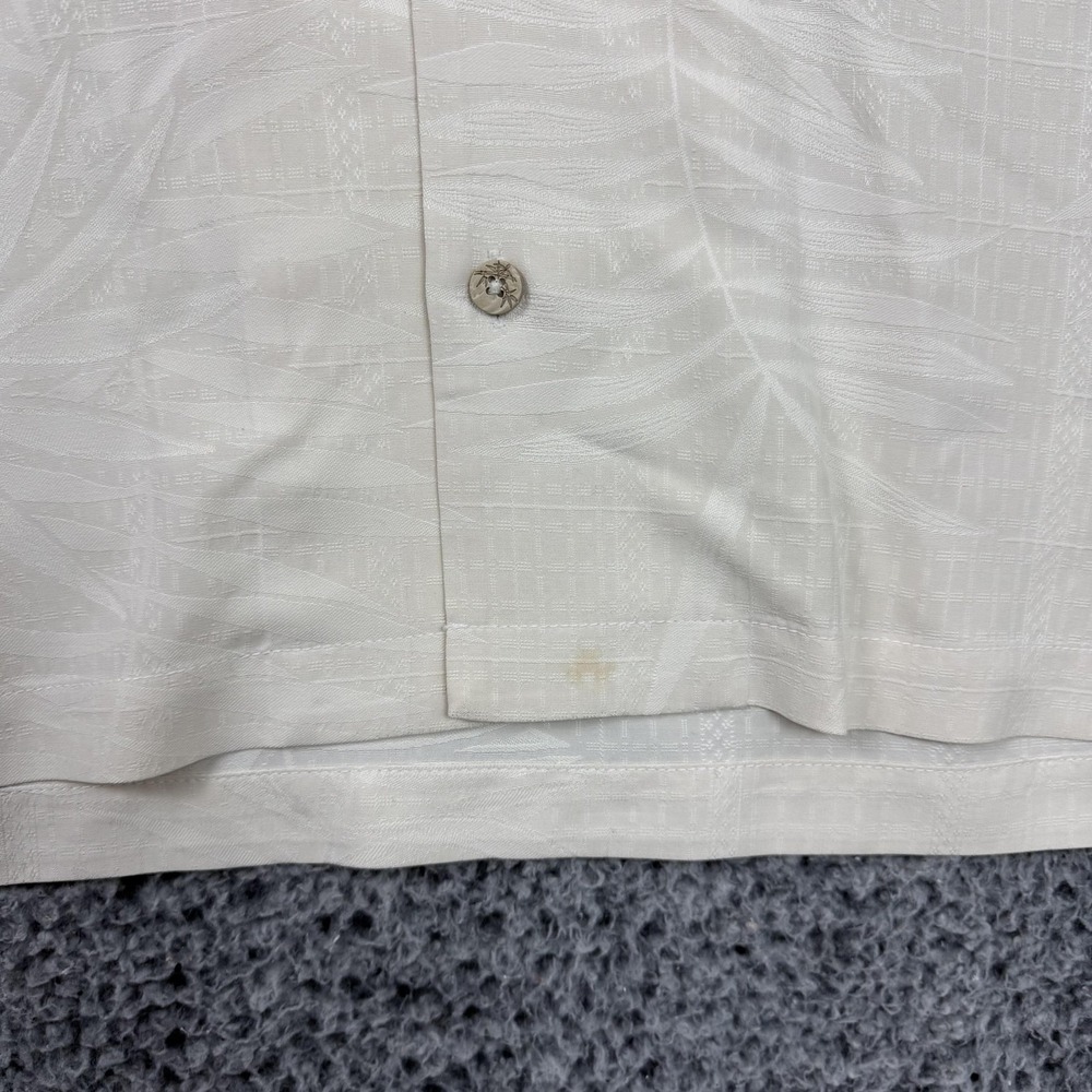 Tommy Bahama Shirt Mens Large White Floral Short Sleeve Button Up Hawaiian - Picture 7 of 15